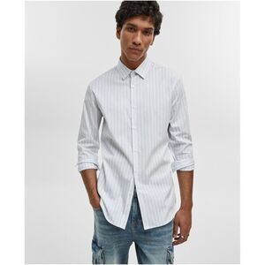 Mode Of One Mens Slim-Fit, Striped Button Up Shirt, NWT